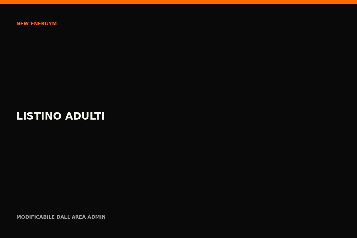 Listino adulti New Energym