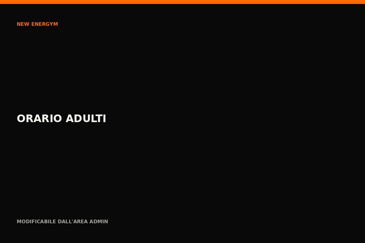 Orario corsi adulti New Energym